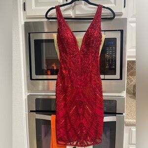 Scala Red Beaded Dress